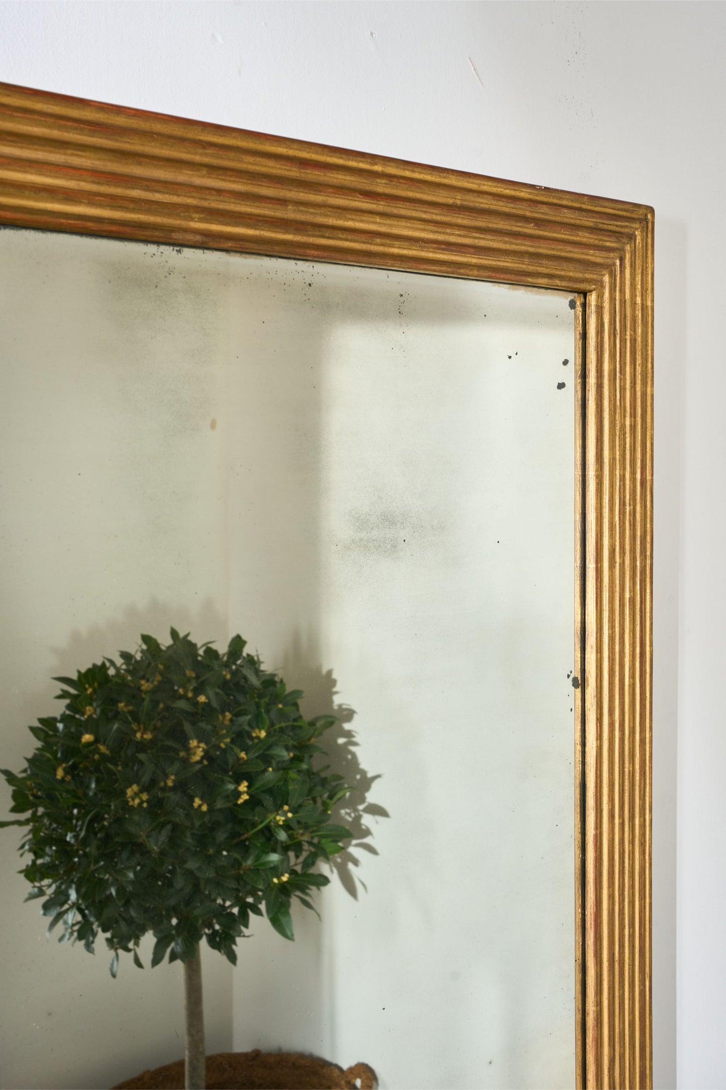 Very large 19th century Square reeded overmantel mirror