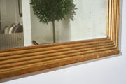 Very large 19th century Square reeded overmantel mirror - TallBoy Interiors