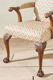 c.1920's carved frame open arm desk chair - TallBoy Interiors