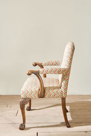 c.1920's carved frame open arm desk chair - TallBoy Interiors