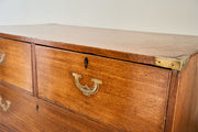 19th century solid teak Anglo-Indian campaign chest of drawers - TallBoy Interiors