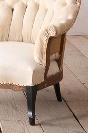 Pair of Napoleon III buttoned fishtail armchairs