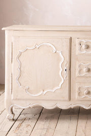 18th century oak sideboard in rustic white paint - TallBoy Interiors