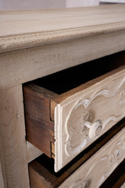 18th century oak sideboard in rustic white paint - TallBoy Interiors