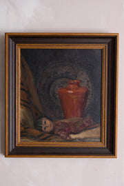 c.1930 oil on board 'The Japanese Doll' By Wini Buzzard