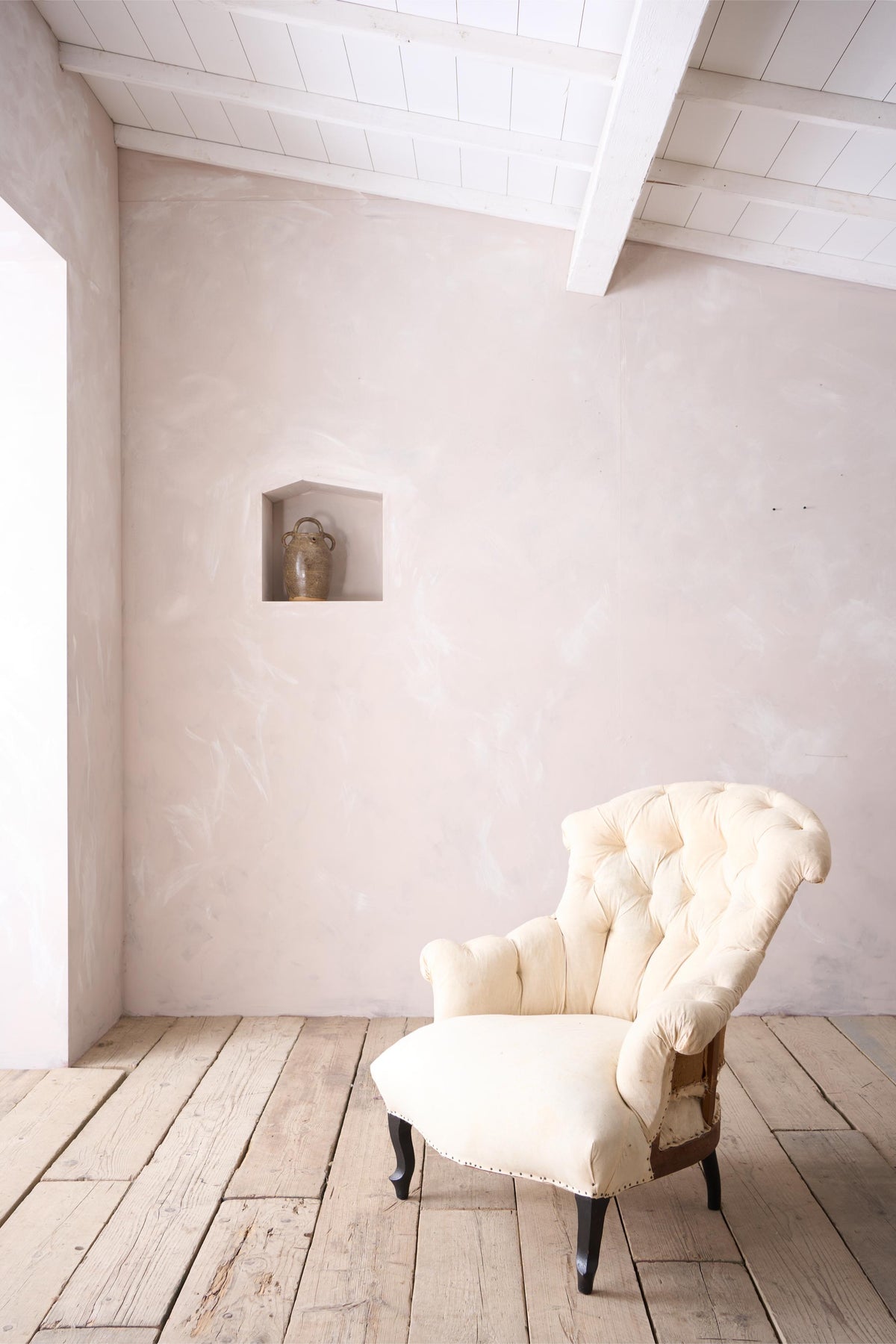Napoleon III Buttoned fishtail armchair - TallBoy Interiors