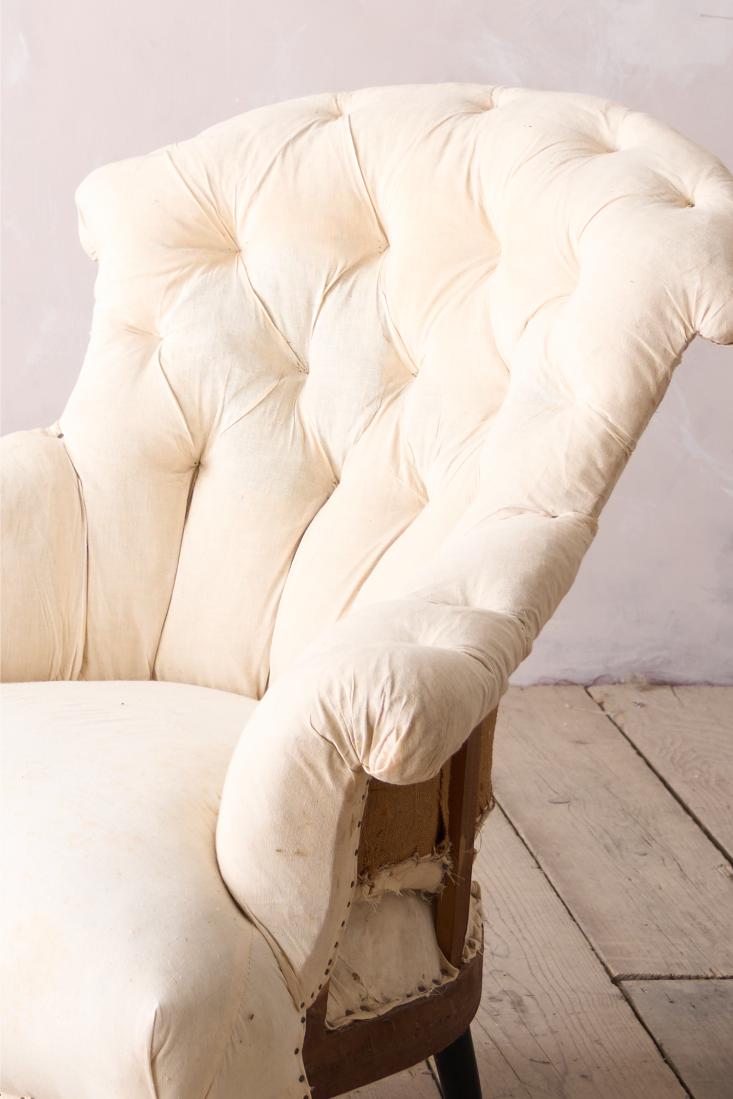 Napoleon III Buttoned fishtail armchair - TallBoy Interiors