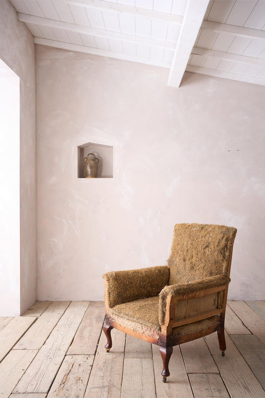 English Edwardian square back armchair