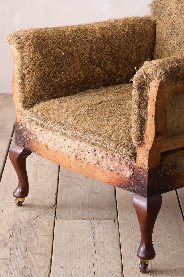 English Edwardian square back armchair