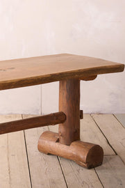 20th century Naturalistic oak slab console table