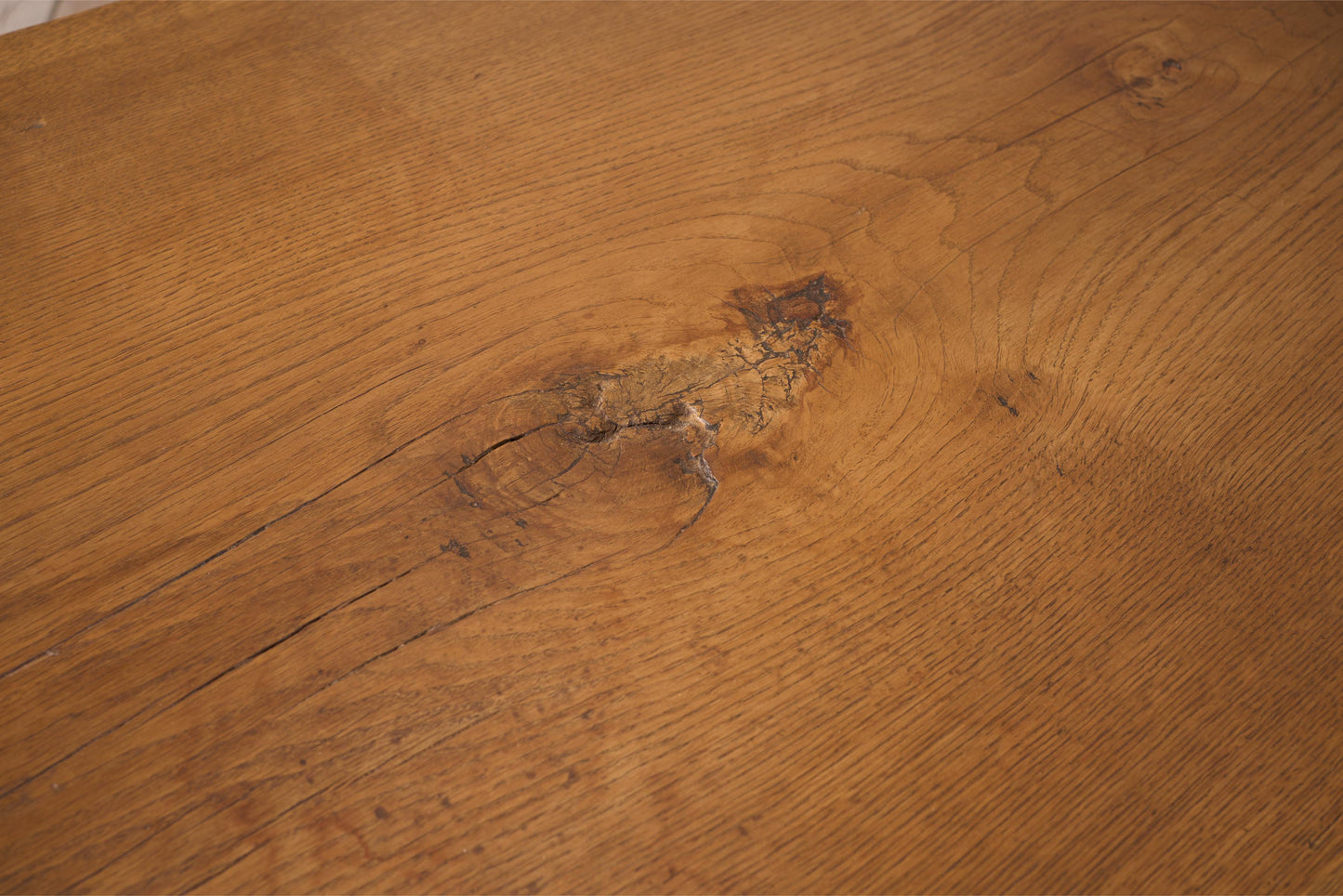 20th century Naturalistic oak slab console table
