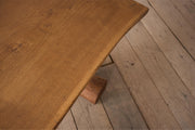20th century Naturalistic oak slab console table