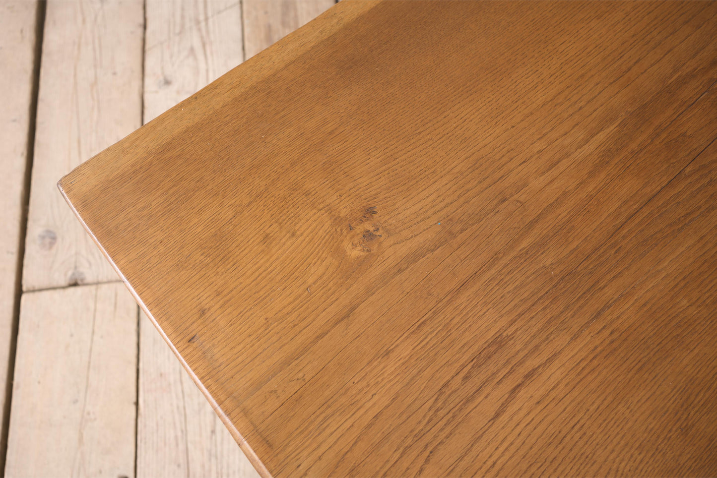 20th century Naturalistic oak slab console table