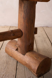 20th century Naturalistic oak slab console table