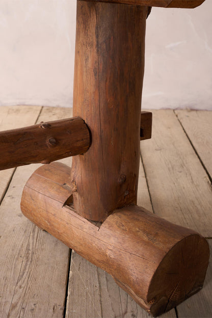 20th century Naturalistic oak slab console table