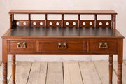 19th century Art Nouveau Secessionist leather and mahogany writing table - TallBoy Interiors