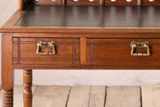 19th century Art Nouveau Secessionist leather and mahogany writing table - TallBoy Interiors
