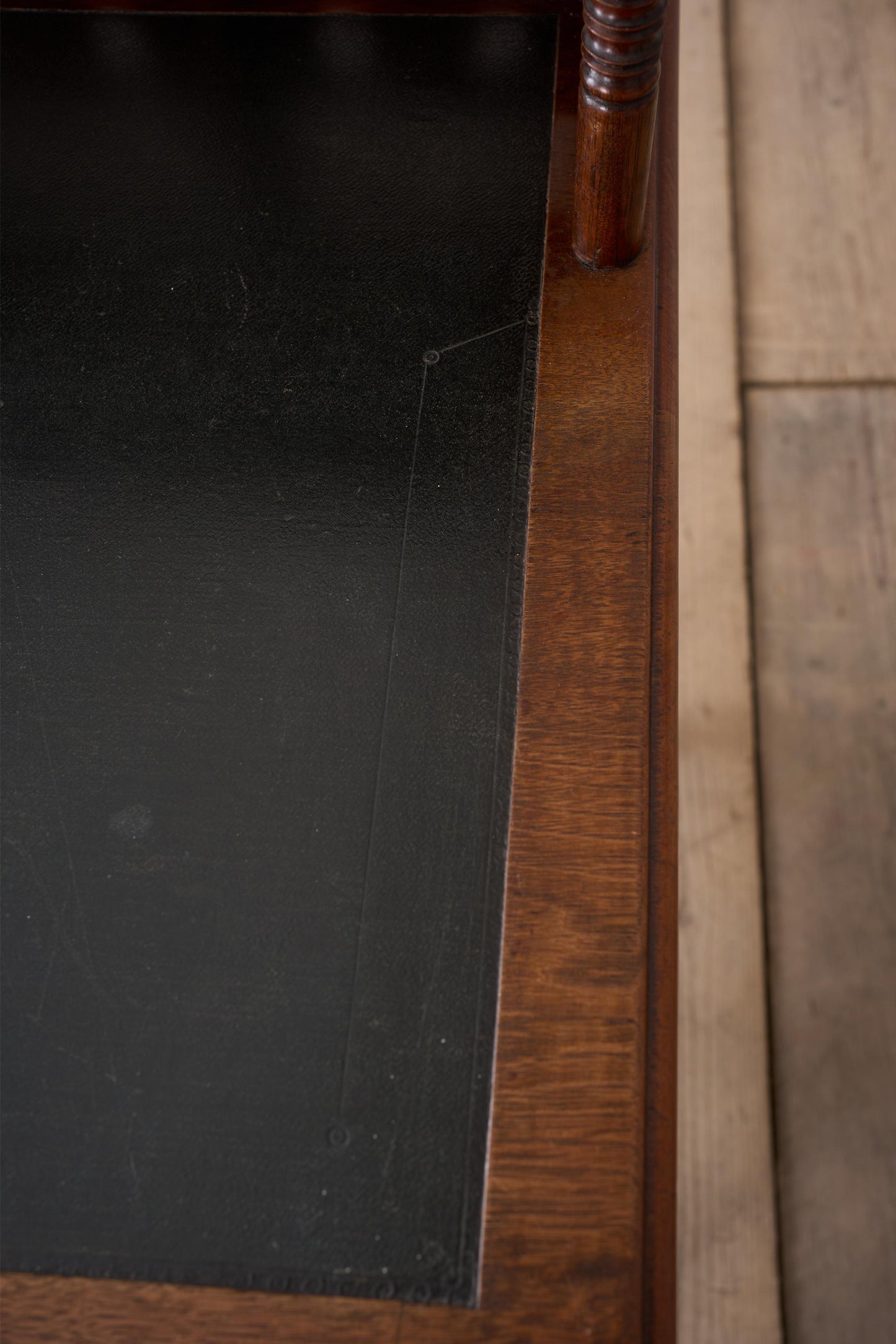 19th century Art Nouveau Secessionist leather and mahogany writing table