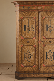 19th Century Italian painted Marriage cupboard - TallBoy Interiors