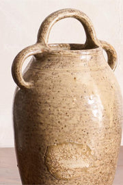 Early 20th century French nut oil jar- Grey glaze - TallBoy Interiors