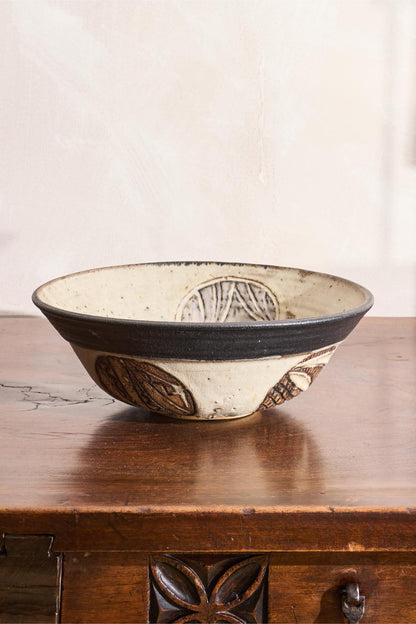 20th century large abstract patterned bowl