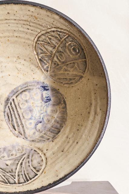 20th century large abstract patterned bowl