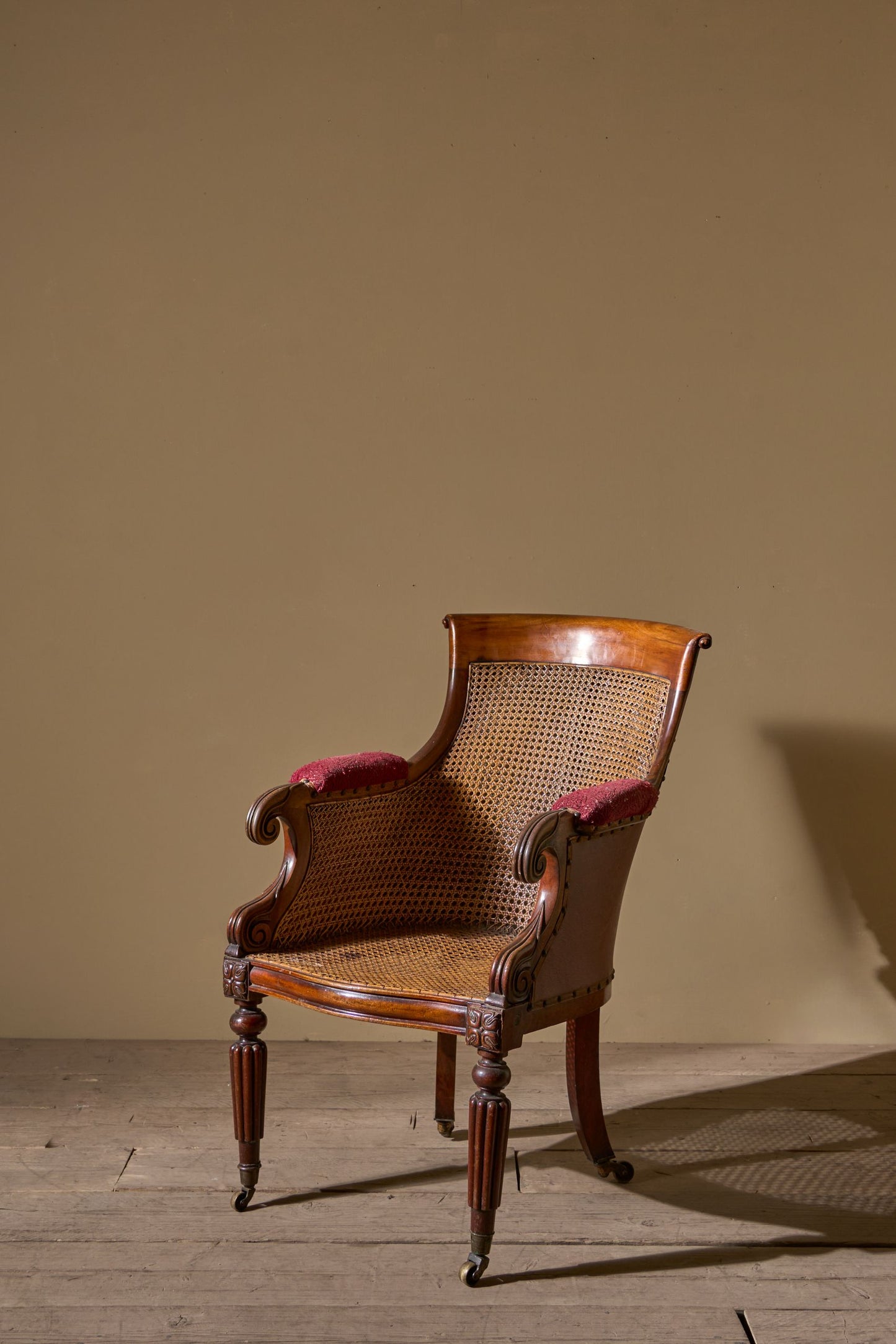 Victorian cane seated country house library chair