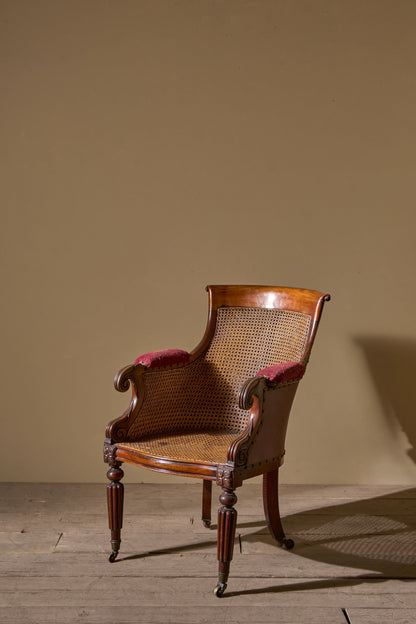 Victorian cane seated country house library chair