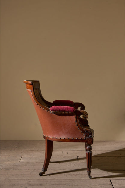 Victorian cane seated country house library chair