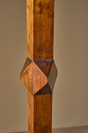 Art Deco satinwood floor lamp with velum shade - TallBoy Interiors