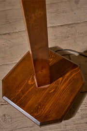 Art Deco satinwood floor lamp with velum shade - TallBoy Interiors