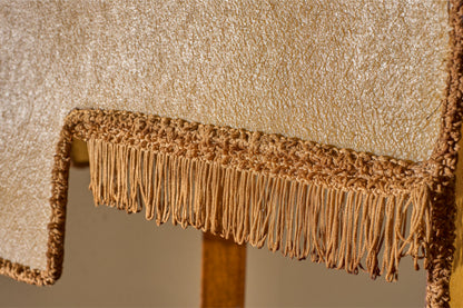 Art Deco satinwood floor lamp with velum shade