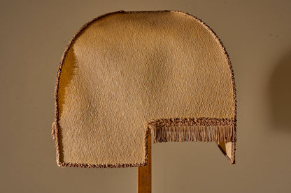 Art Deco satinwood floor lamp with velum shade