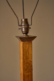 Art Deco satinwood floor lamp with velum shade - TallBoy Interiors