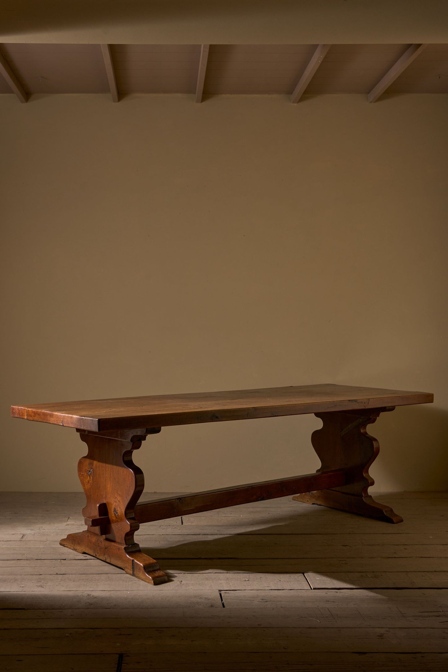 19th Century solid oak refectory dining table