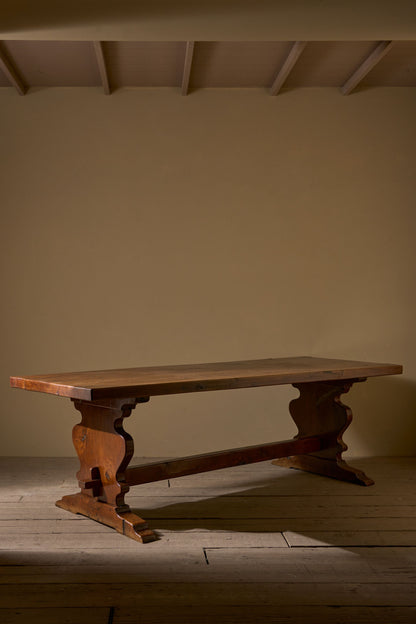 19th Century solid oak refectory dining table