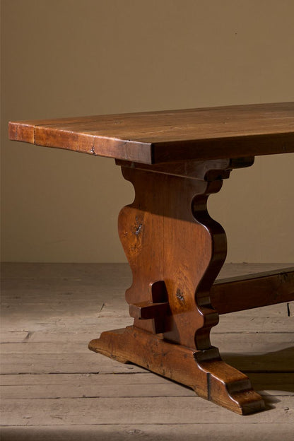 19th Century solid oak refectory dining table