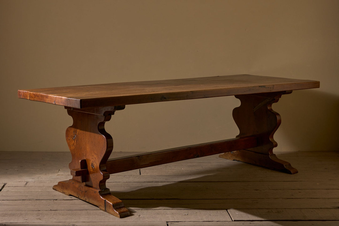 19th Century solid oak refectory dining table