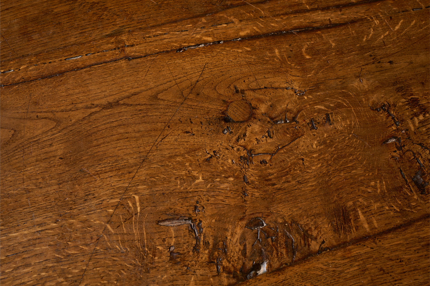 19th Century solid oak refectory dining table
