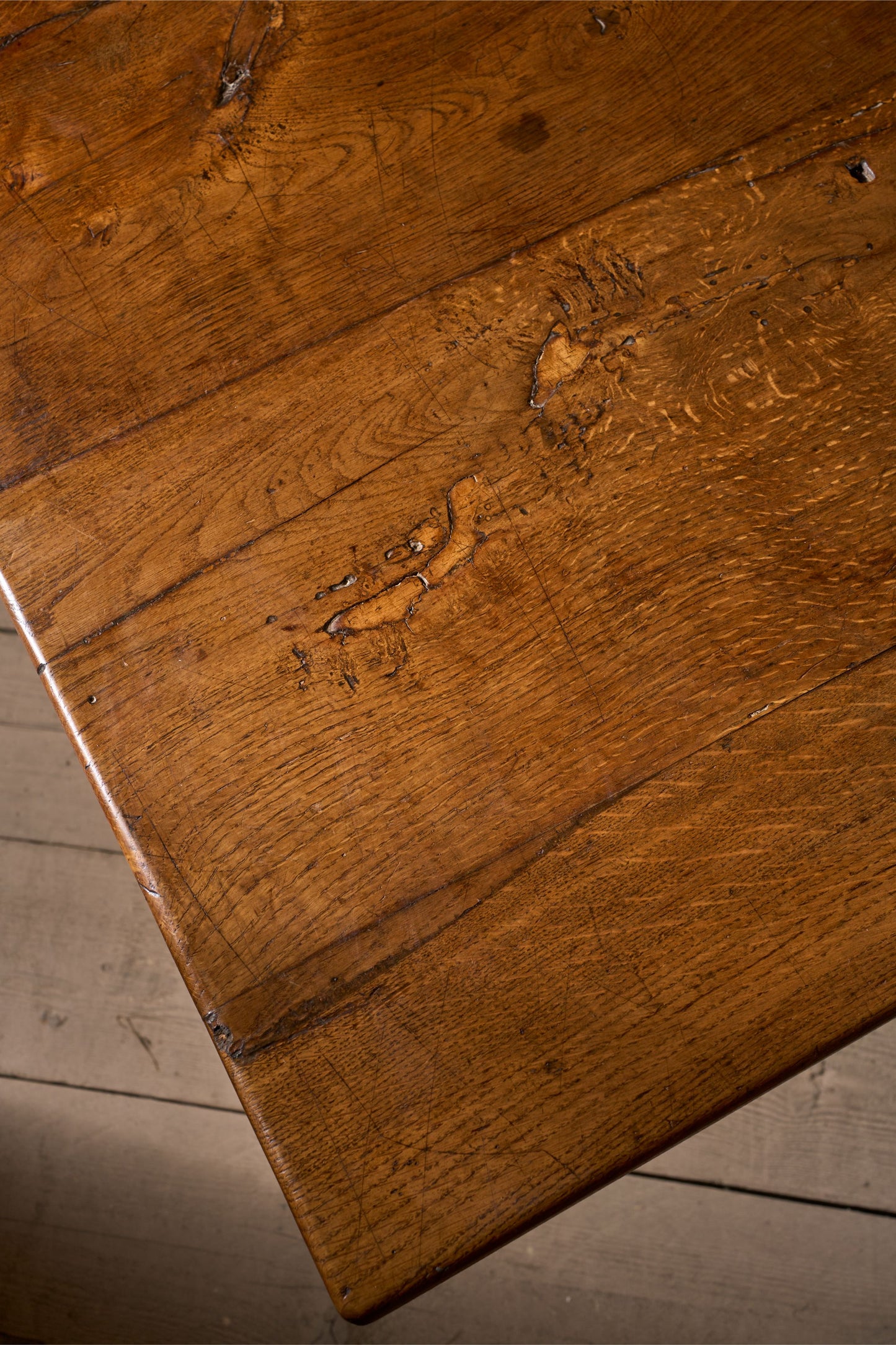 19th Century solid oak refectory dining table