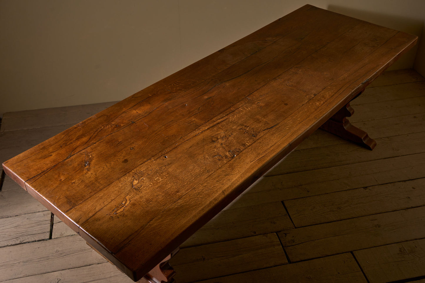 19th Century solid oak refectory dining table
