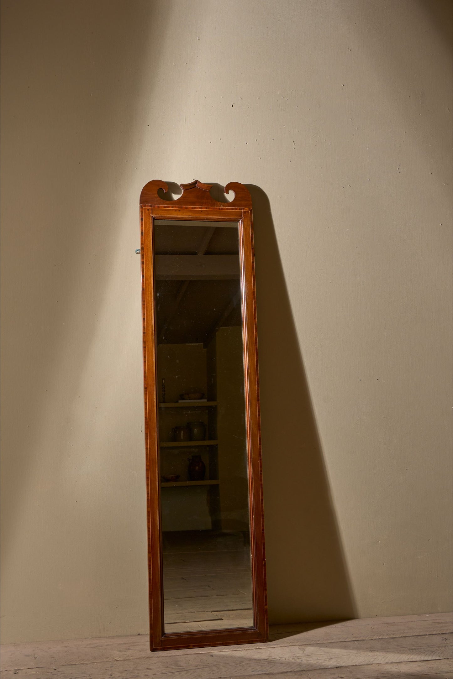 19th century Tall mahogany pier mirror