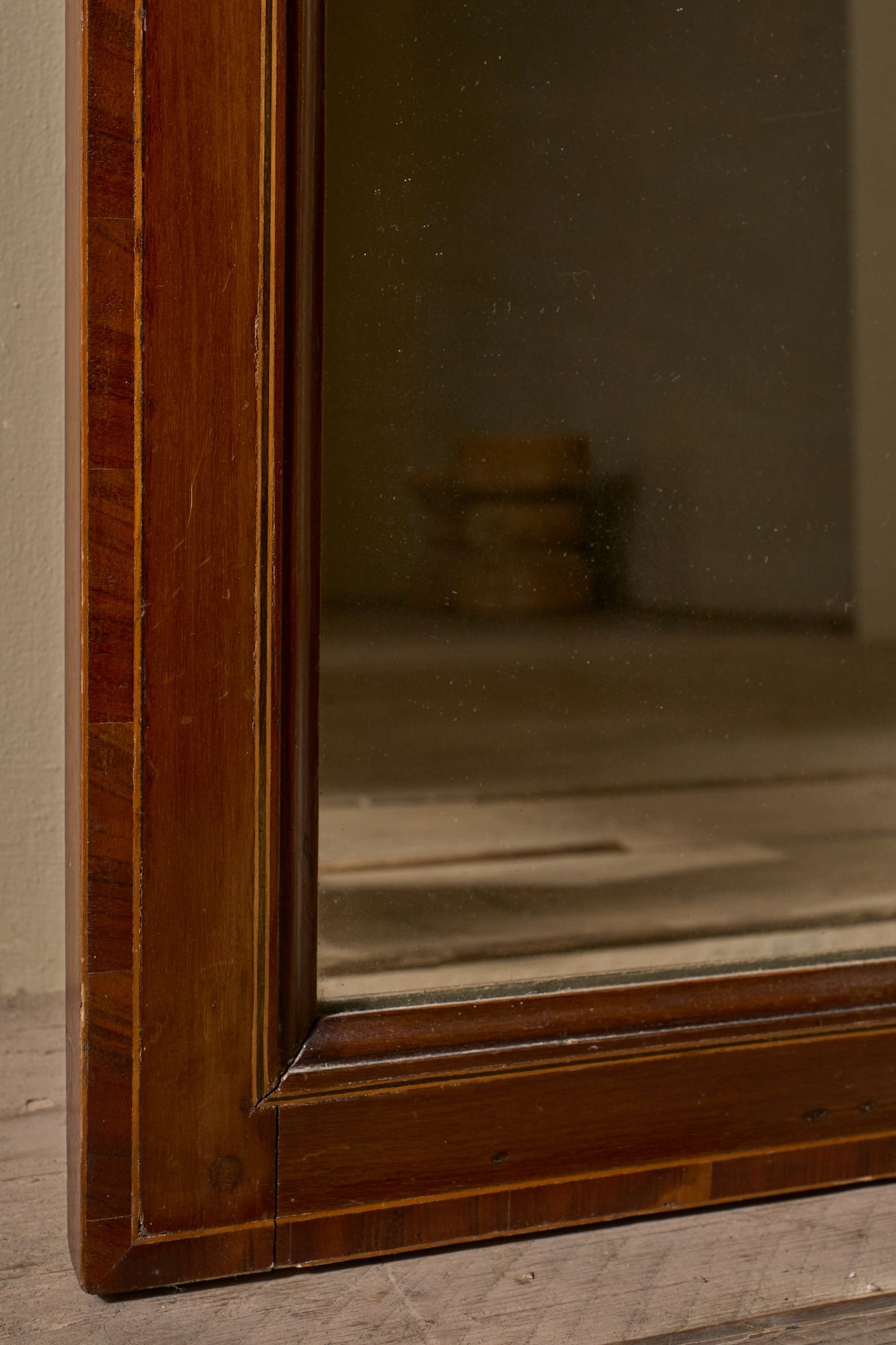 19th century Tall mahogany pier mirror