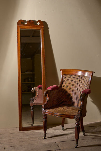 19th century Tall mahogany pier mirror