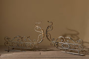 On hold - Large pair of Early 20th century iron and zinc French hanging lanterns - Pair 2 - TallBoy Interiors