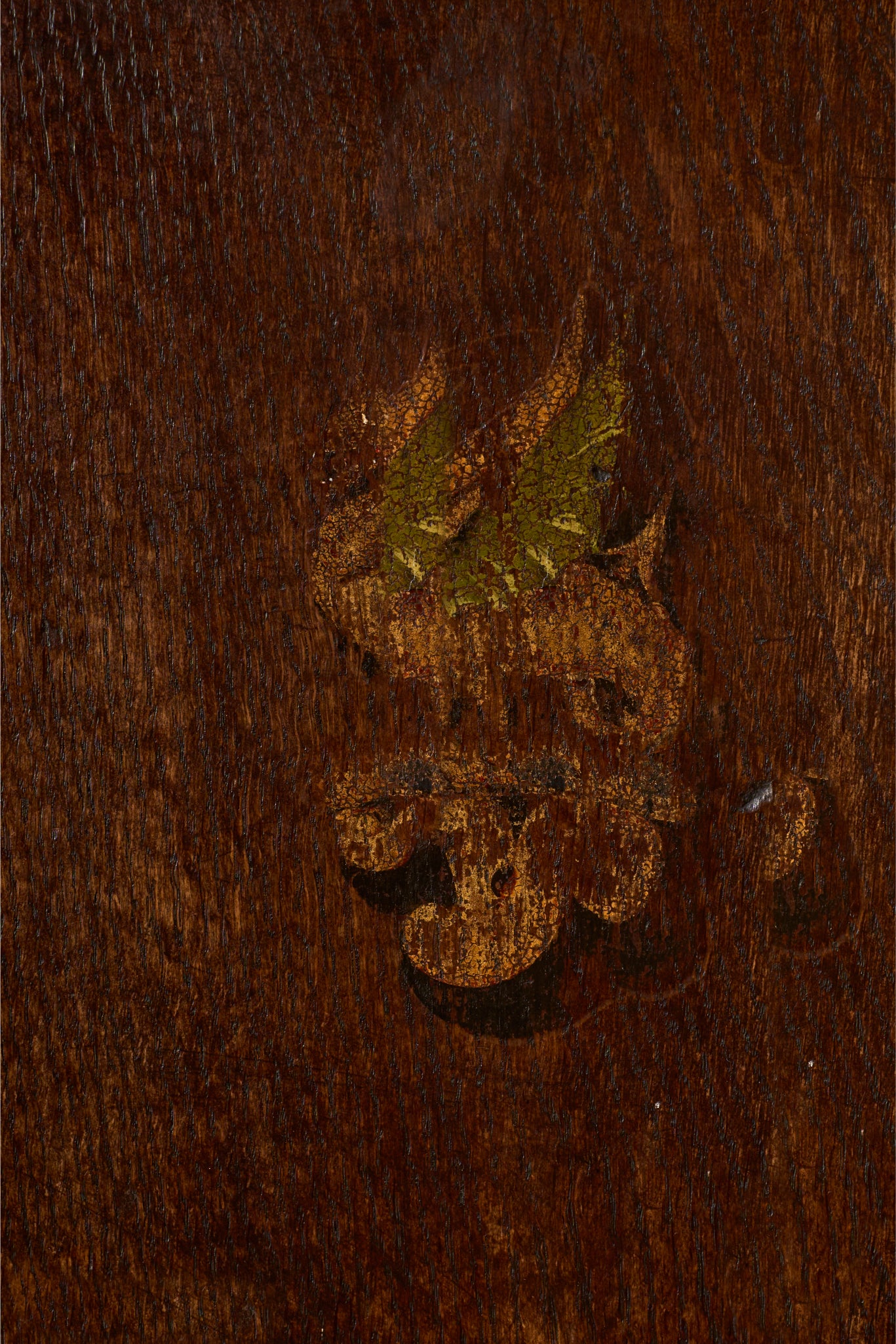 18th century English oak shield back hall chair