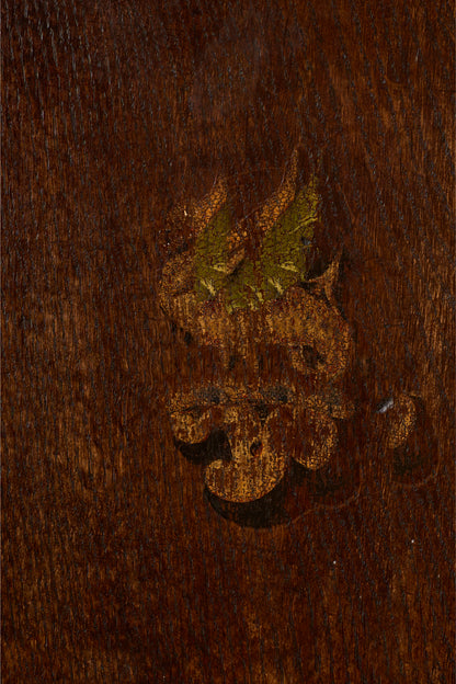 18th century English oak shield back hall chair