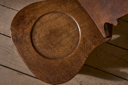 18th century English oak shield back hall chair