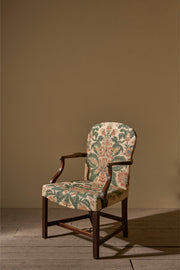 Georgian mahogany desk chair in tapestry fabric - TallBoy Interiors