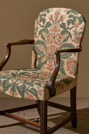 Georgian mahogany desk chair in tapestry fabric - TallBoy Interiors